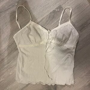 Brandy melville. White Lace Trim Top